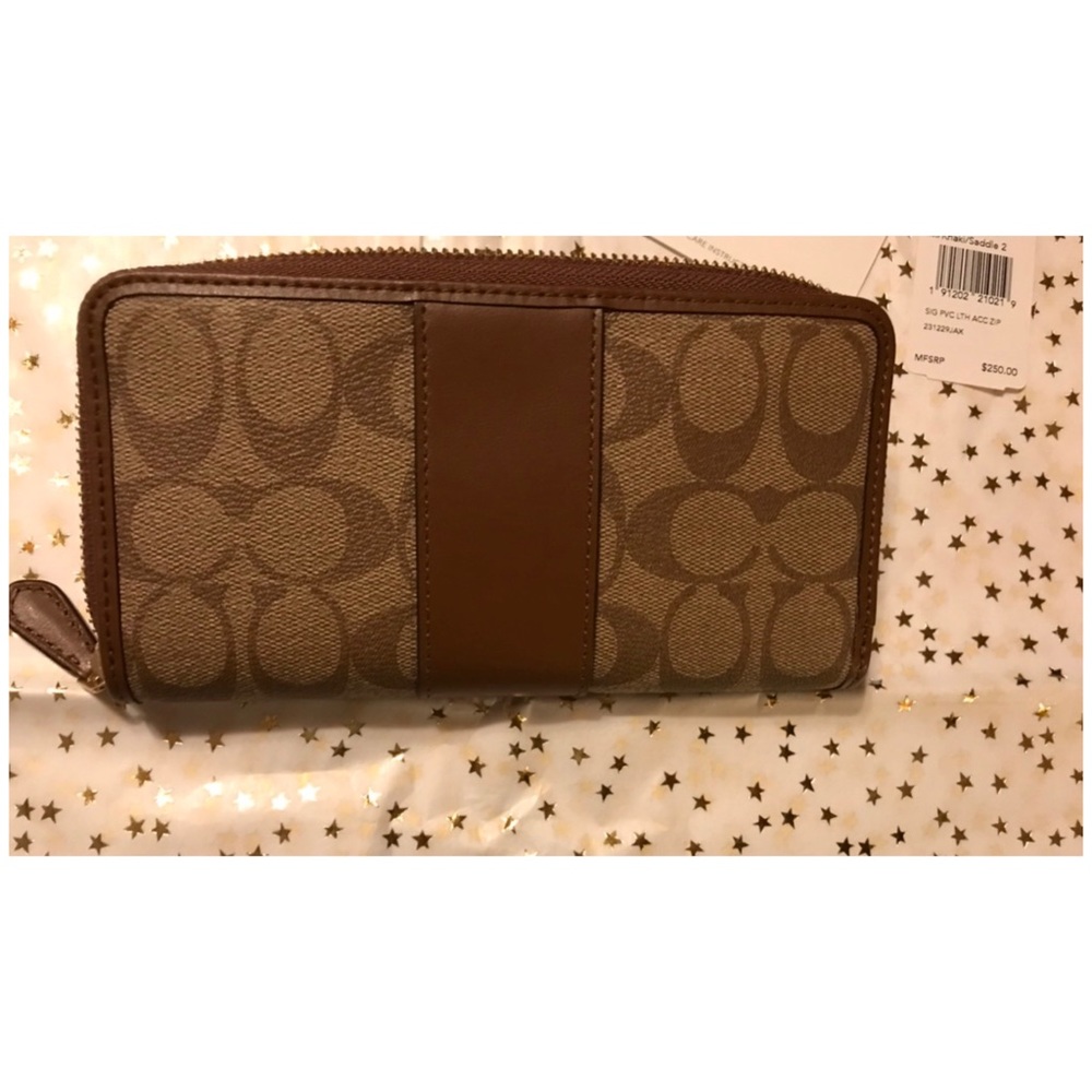 🚨SALE Coach Wallet Signature PVC &LTHR Zip Around - Picture 6 of 8